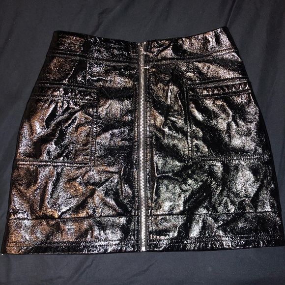 Top shop black faux leather mini skirt - Picture 3 of 4